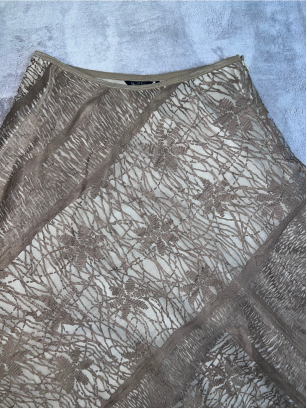 Women's Nie + Zoe Brown Beige A-Line Maxi Skirt Size 8 - Picture 2 of 10